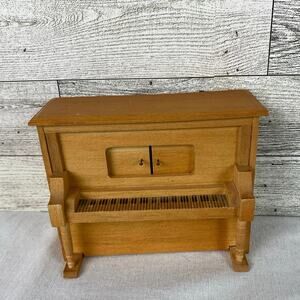 Vintage Wood 1:12 DOLLHOUSE Upright Piano Sankyo MUSIC BOX Miniature Plays Tune